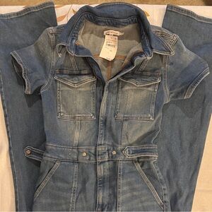 Good American Light Blue Denim Jumpsuit Pantsuit